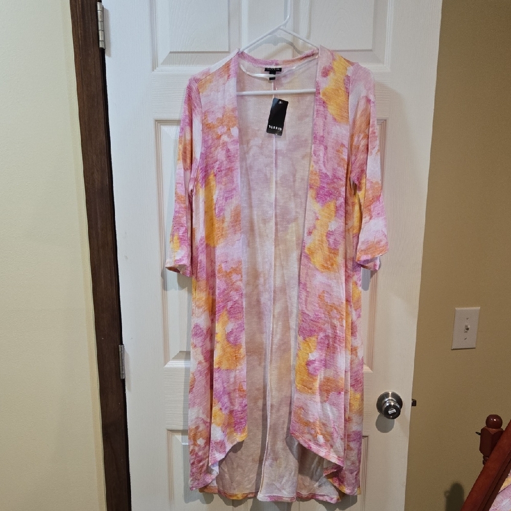 Torrid Watercolor Hacci Kimono Size M/L Or 00